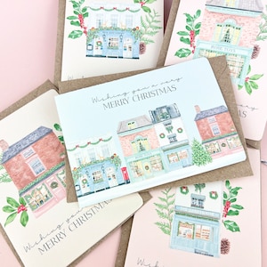 Christmas Street Shops Karten, Weihnachtskarte Multi Pack, 5er Pack, individuelle Designs, Freund, Mama, Papa, Bruder, Schwester, Tochter, Sohn