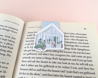 Greenhouse Magnetic Bookmark, Book Lover Gift, Book Worm, Cute Bookmark, Illustrated Bookmark, Gardening Page Saver, Book Accessories