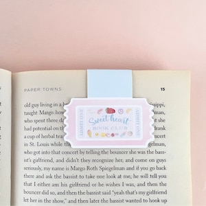 Sweets Book Club Ticket Magnetic Bookmark, Book Lover Gift, Book Worm, Cute Bookmark, Illustrated Bookmark, Page Saver, Book Accessories