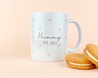 New Mummy Mug, Love Heart Custom Mug, Personalised New Parent Mug, Mummy Mug, New Parent Gift, Parents Est Mug, Baby Shower Gift