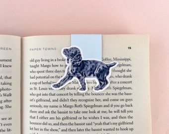 Spaniel Puppy Dog Magnetic Bookmark, Book Lover Gift, Book Worm, Cute Bookmark, Illustrated Bookmark, Animal Page Saver, Book Accessories