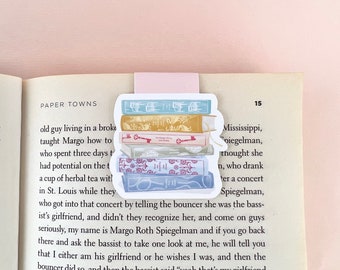 Jane Austen Book Stack Magnetic Bookmark, Book Lover Gift, Book Worm, Cute Bookmark, Illustrated Bookmark, Page Saver, Book Accessories