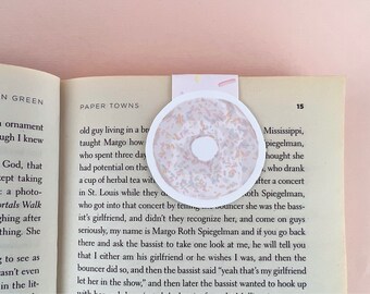 Iced Donut Magnetic Bookmark, Book Lover Gift, Book Worm, Cute Bookmark, Illustrated Bookmark, Food Page Saver, Book Accessories