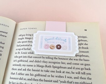 Donut Disturb Ticket Magnetic Bookmark, Book Lover Gift, Book Worm, Cute Bookmark, Illustrated Bookmark, Food Page Saver, Book Accessories