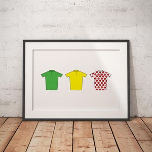 Cycling Artwork Print Tour de France Jerseys TDF Tour de France Giro Vuelta