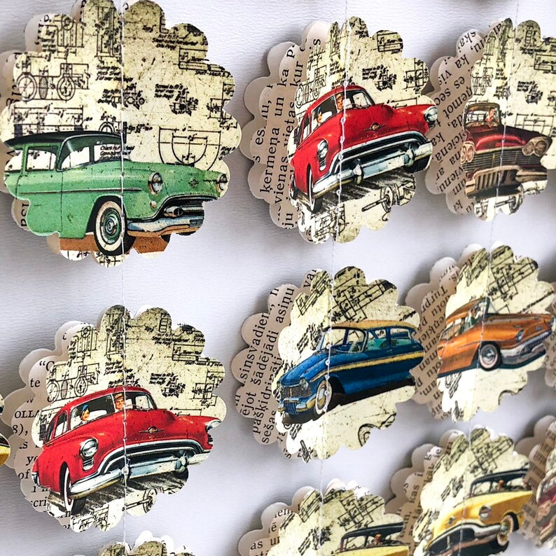 Cars Party Decor Retro Cars Decorations Boy Birthday Party Etsy