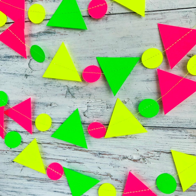 Neon baby shower Neon party supplies Neon backdrop Neon party garland Neon glow party decor Neon party decorations Glow garland