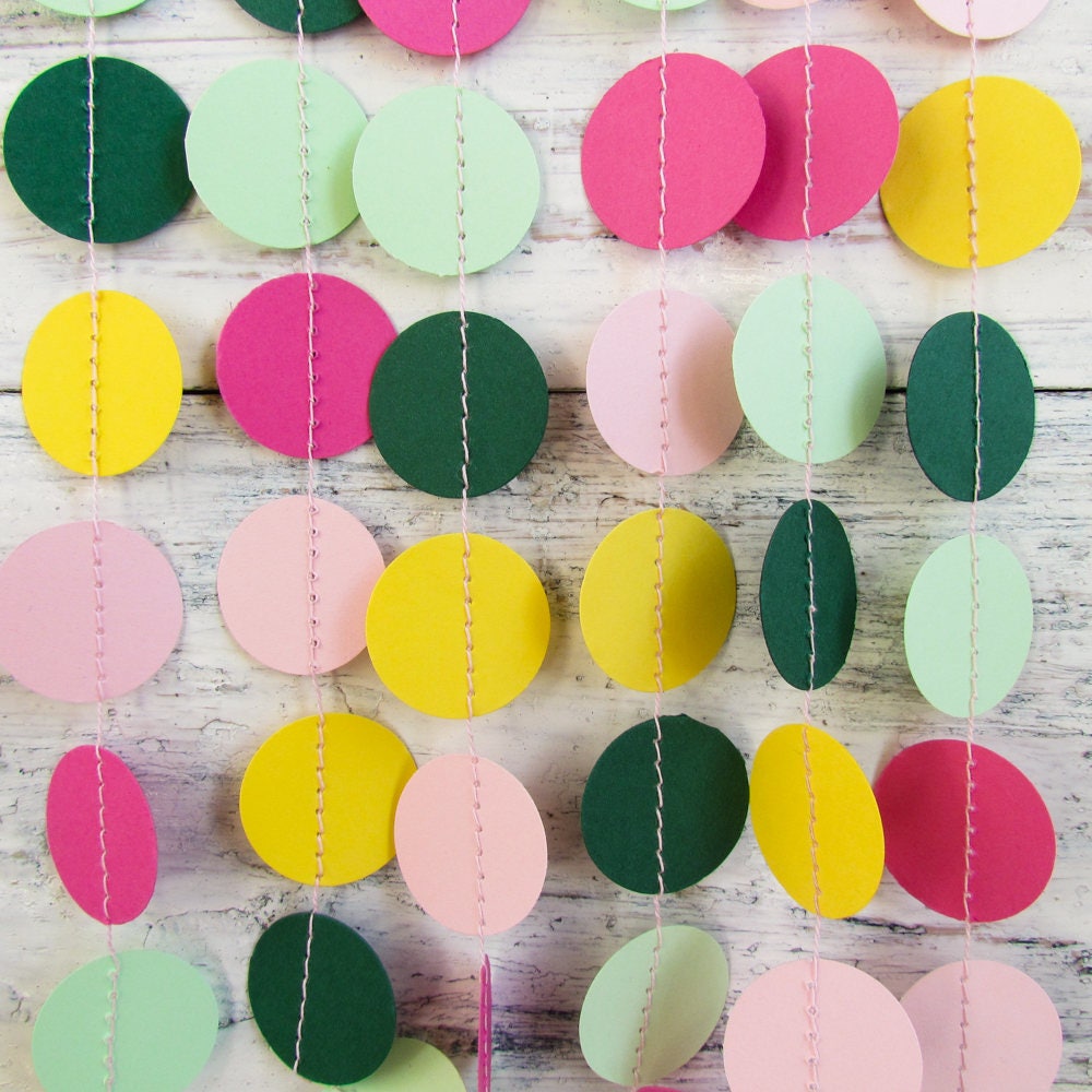 Green Garland Pink Baby Shower Aloha Party Decorations Etsy