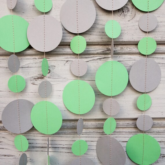 Green And Gray Garland Apple Wedding Decor Green Wedding Etsy