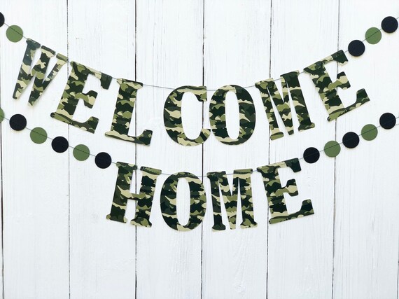 Welcome Home Banner Soldier Banner Army Party Banner Etsy