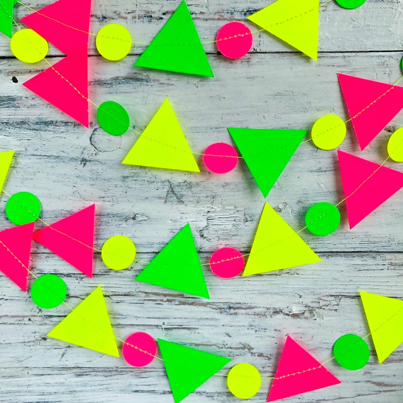 Neon baby shower Neon party supplies Neon backdrop Neon party garland Neon glow party decor Neon party decorations Glow garland