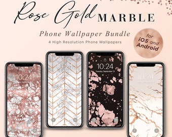 Rose Gold Marble Phone Wallpaper Iphone Wallpaper Android - Etsy