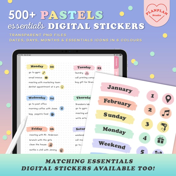 Paper & Party Supplies Digital Planner February Stickers Goodnotes ...