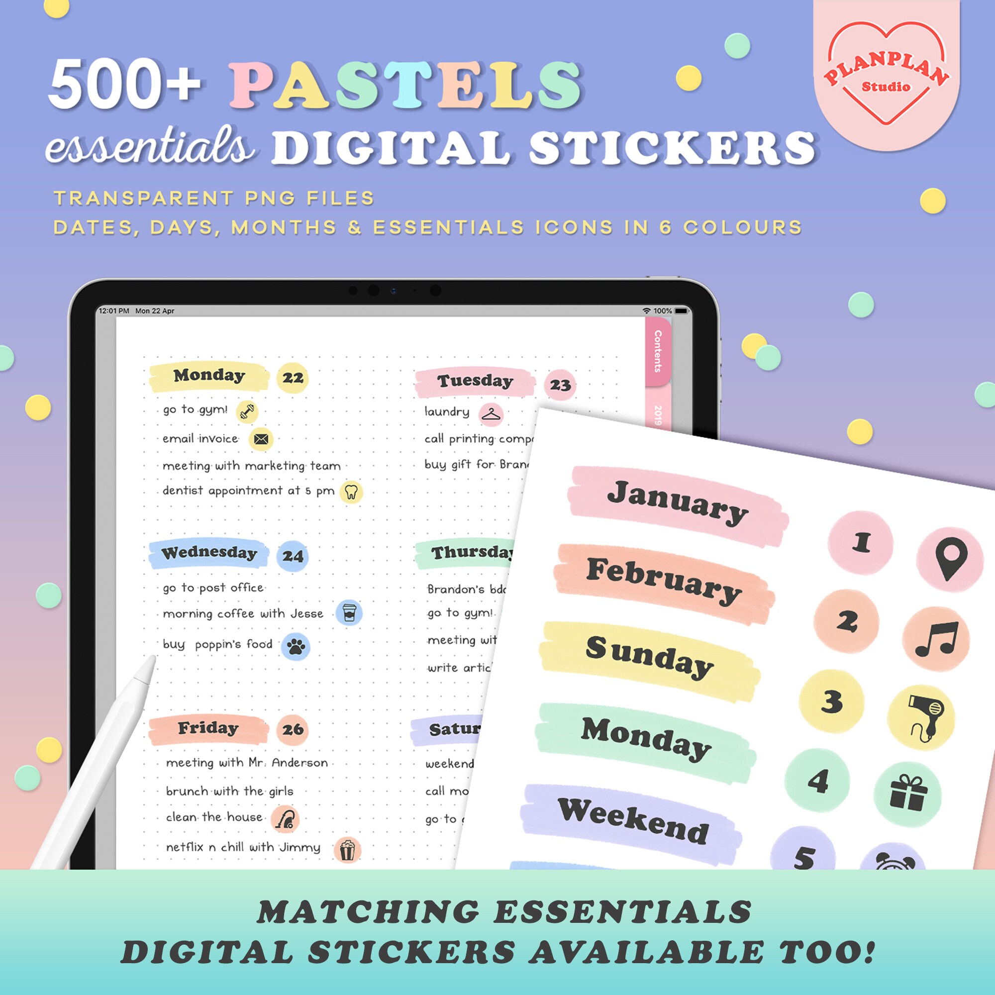 Paper & Party Supplies iPad Planner Goodnotes Template Undated Digital