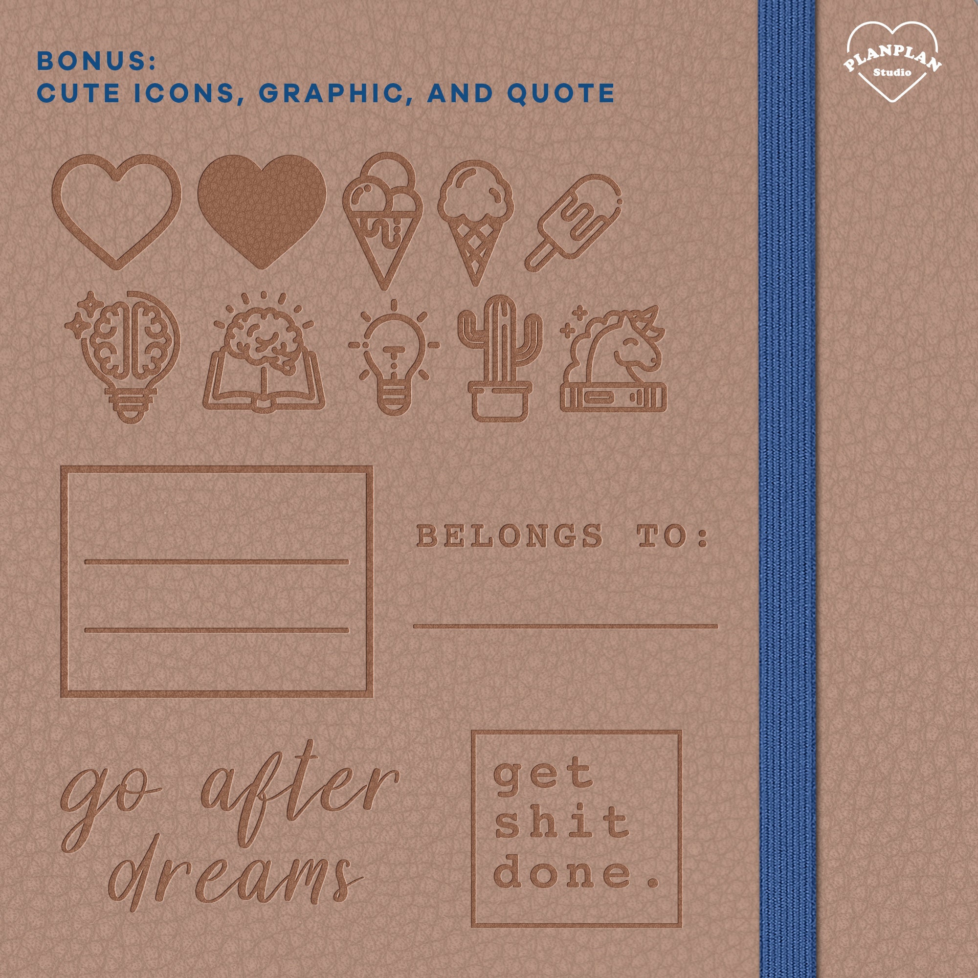 Leather Digital Planner Cover Template for Goodnotes Etsy