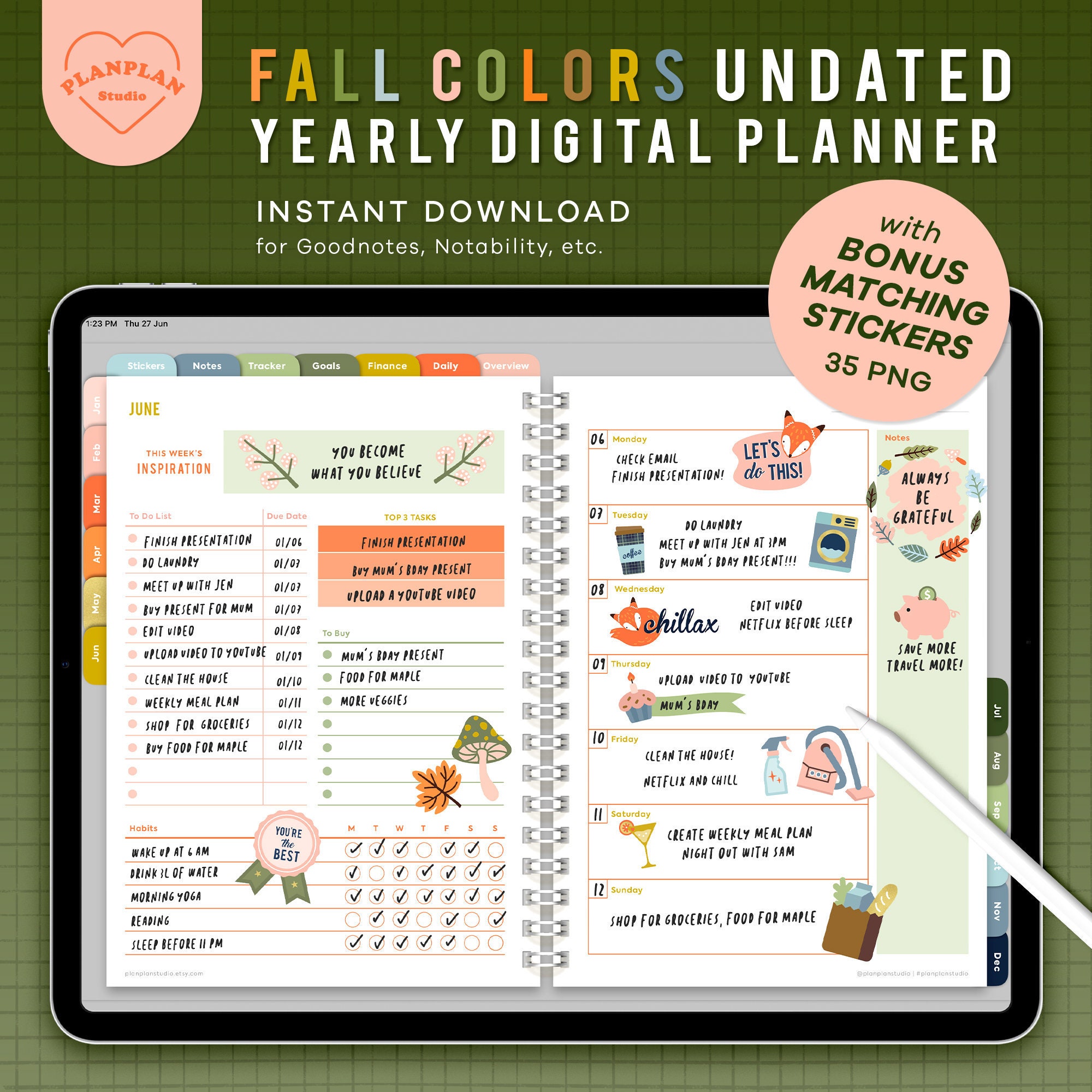 Calendars & Planners Paper Digital Planner iPad Life Planner Notability