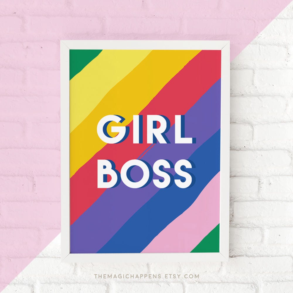Girl Boss Wall Art Girl Boss Printable Boss Lady Print Etsy