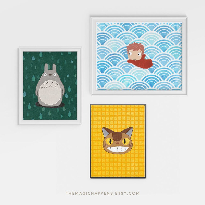 ponyo studio ghibli inspired art print ghibli printable etsy