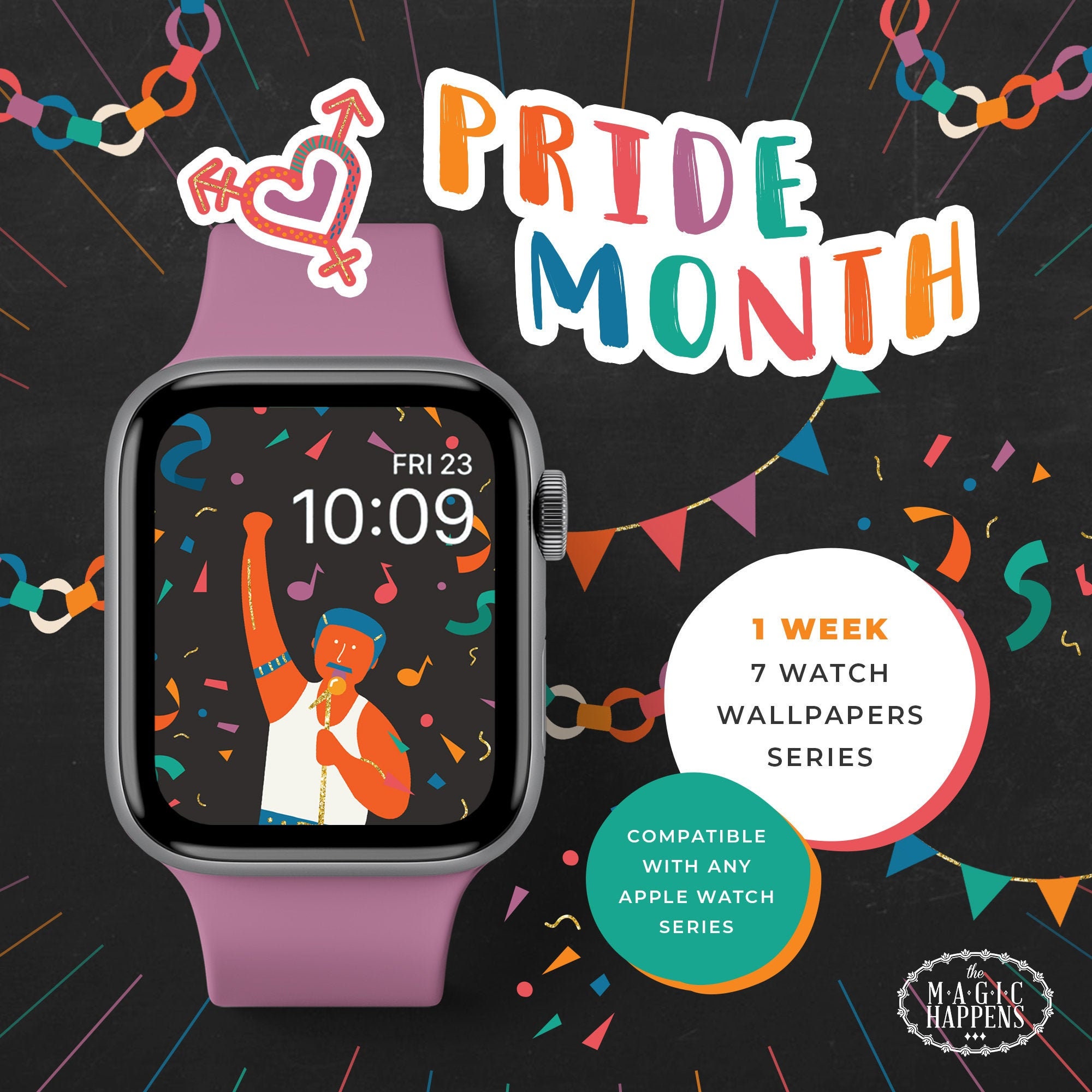 Pride Month Apple Watch Face Gay Pride Apple Watch Wallpaper | Etsy UK