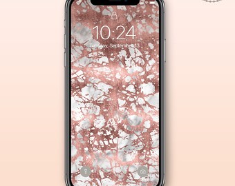 Rose Gold Marble Phone Wallpaper Iphone Wallpaper Android - Etsy