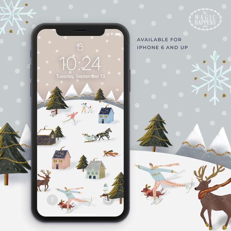 Apple Watch Wallpaper Winter Wonderland Iphone Wallpaper | Etsy
