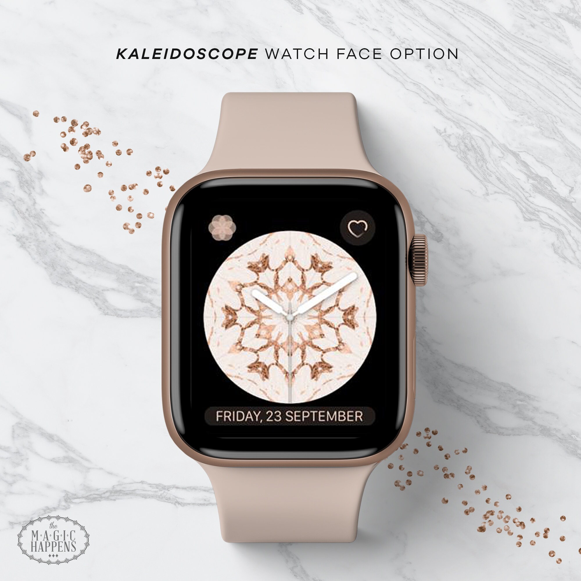 Apple Watch Wallpaper in Rosegold Marble Iphone Wallpaper Etsy