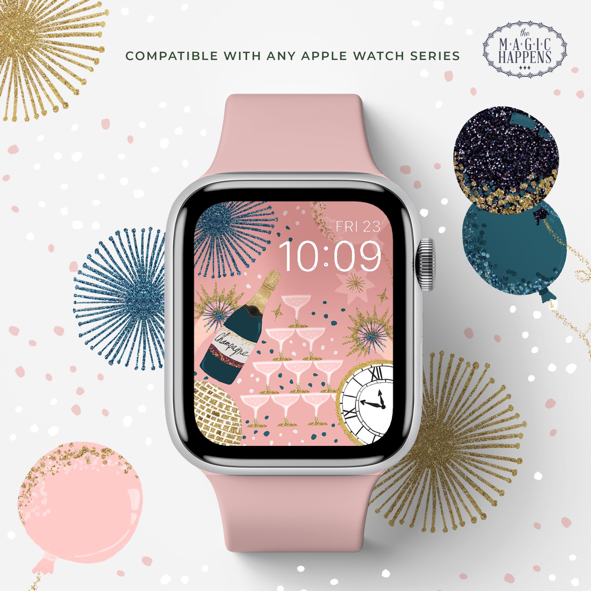 Apple Watch Wallpaper New Year Iphone Wallpaper Happy New - Etsy