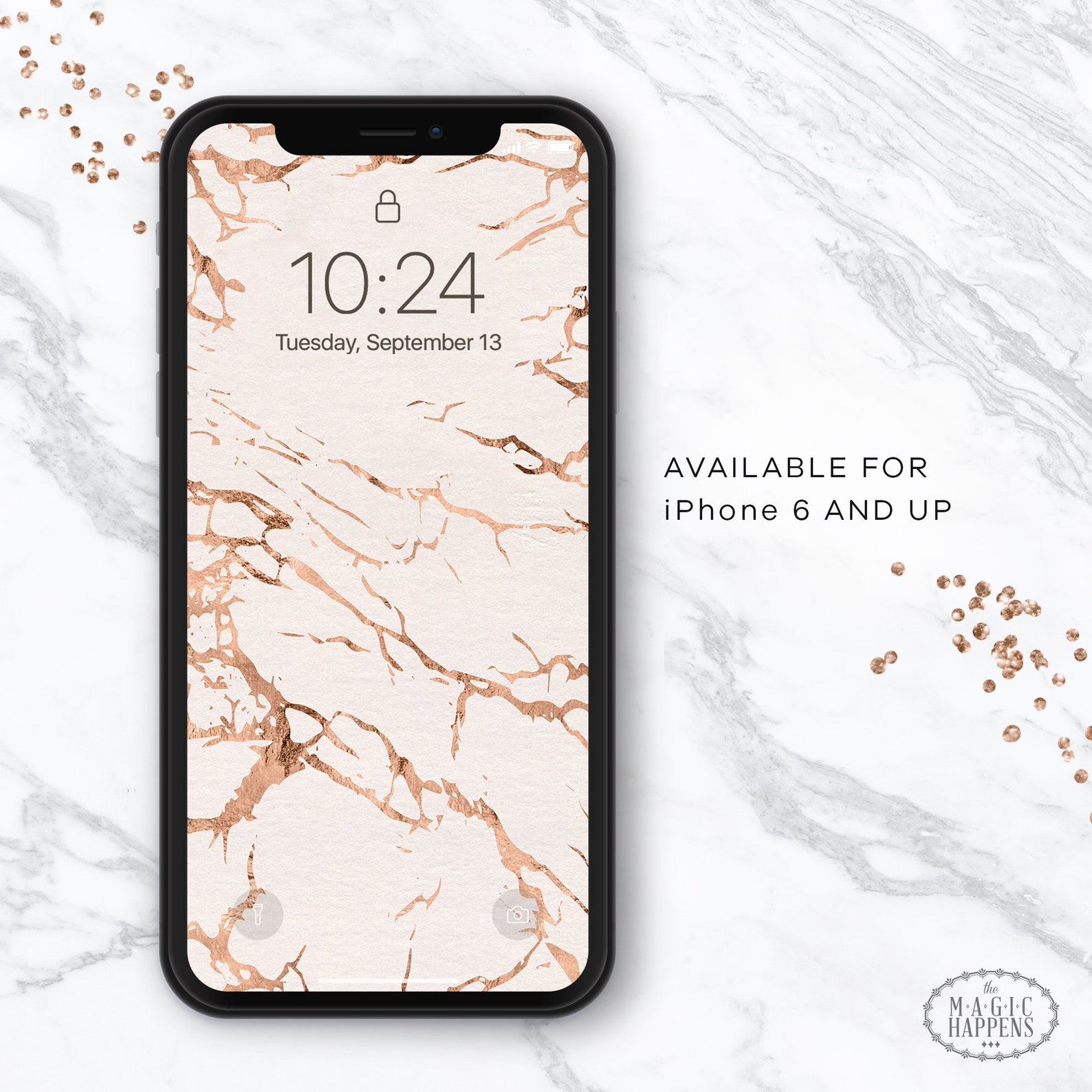 Apple Watch Wallpaper in Rosegold Marble Iphone Wallpaper Etsy