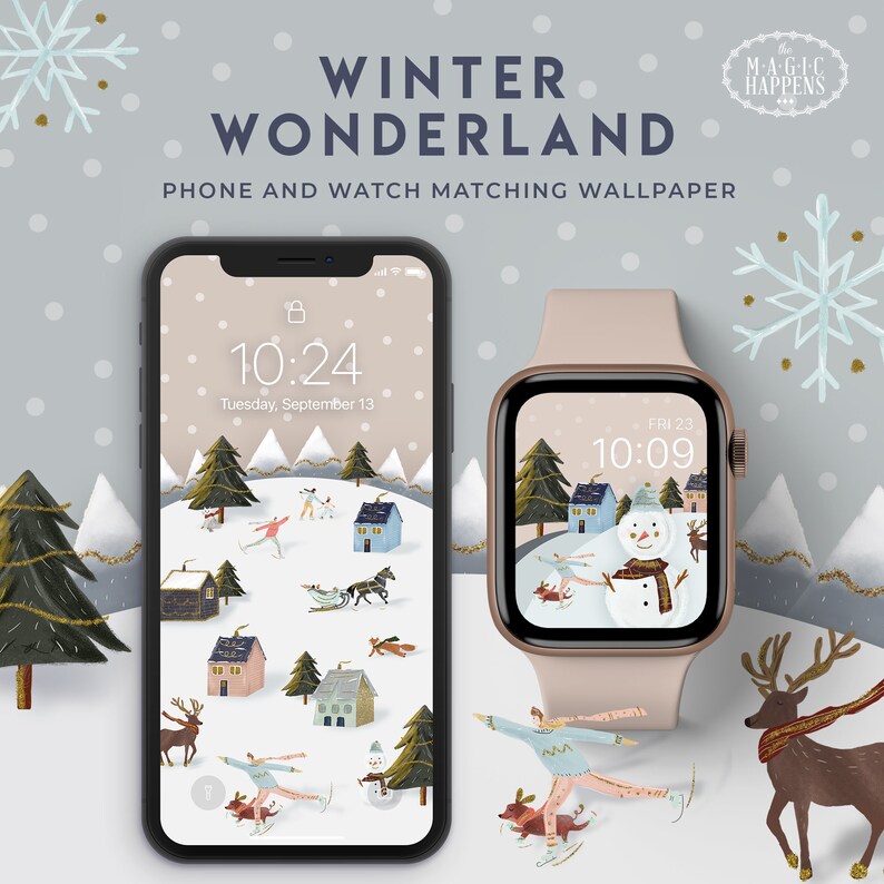Apple Watch Wallpaper Winter Wonderland Iphone Wallpaper | Etsy