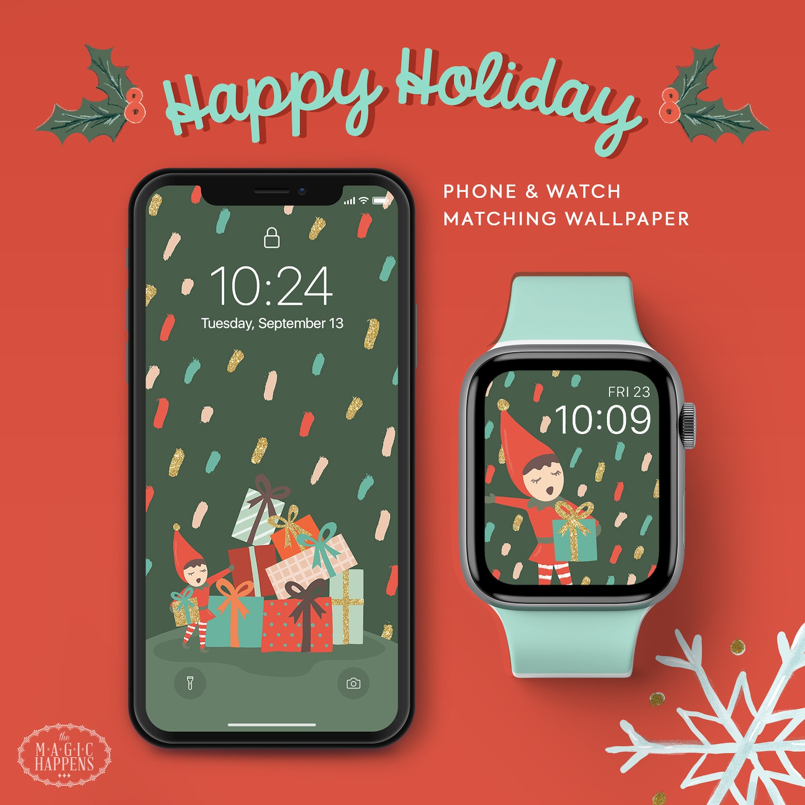Apple Watch Wallpaper Christmas Holiday Iphone Wallpaper | Etsy
