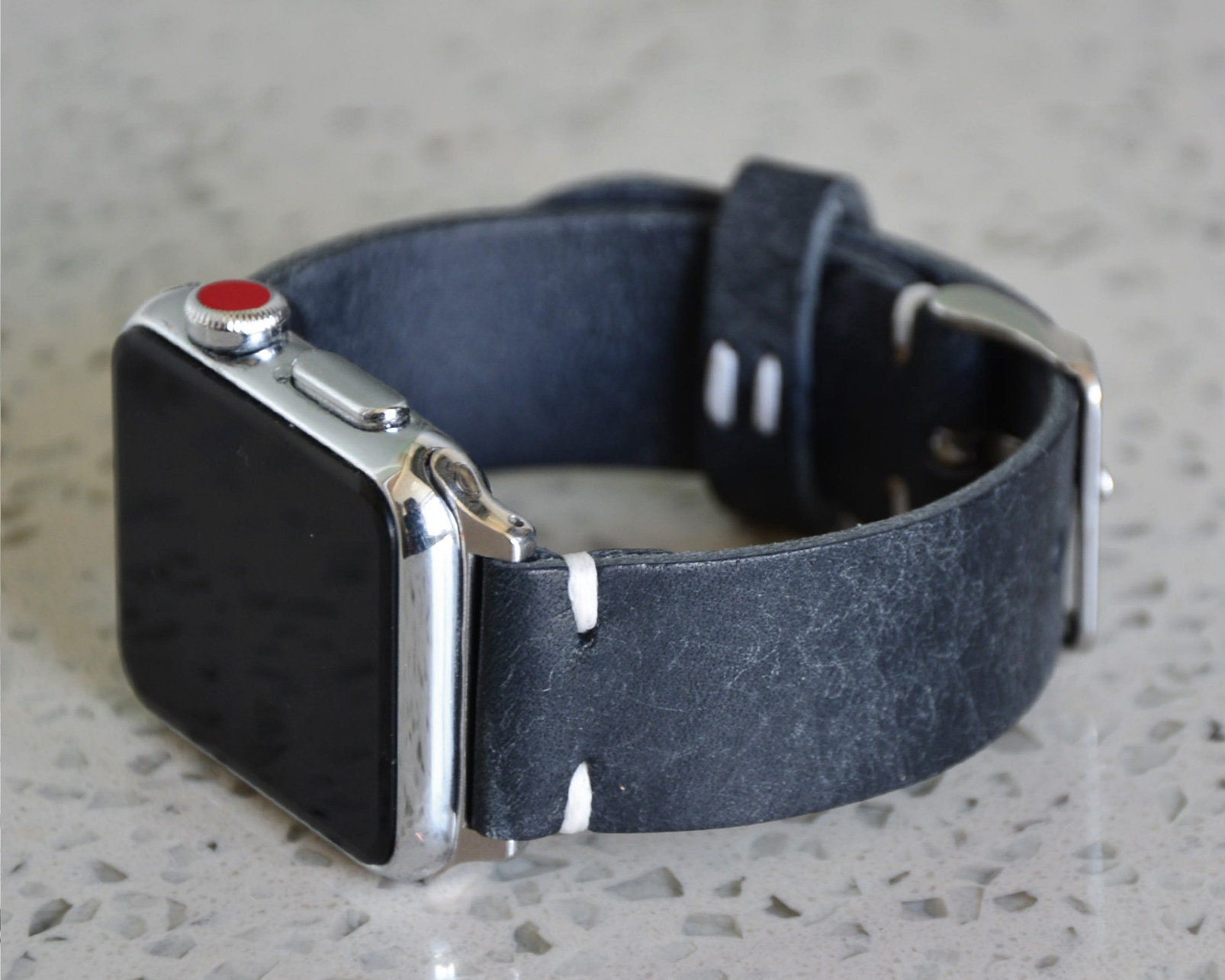 Dark Navy Apple Watch Band 38mm 40mm 42mm 44mm Distressed Etsy