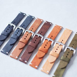 Handmade Leather Watch Strap for Him,  18-19-20-21-22mm Watch Band, Personalized Anniversary Gift