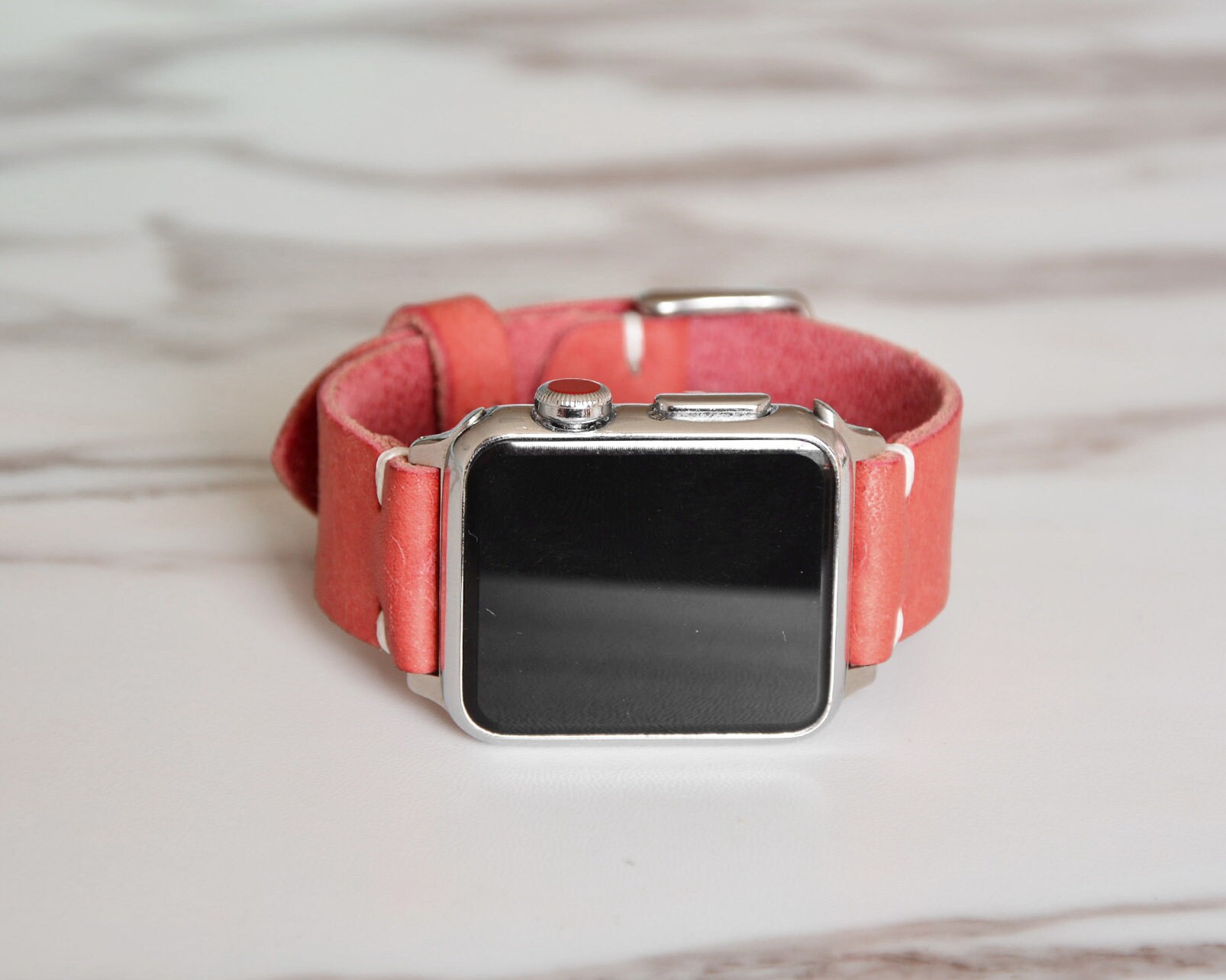 Apple Watch Band Peony Pink Leather 38mm 40mm 42mm 44mm Women Etsy