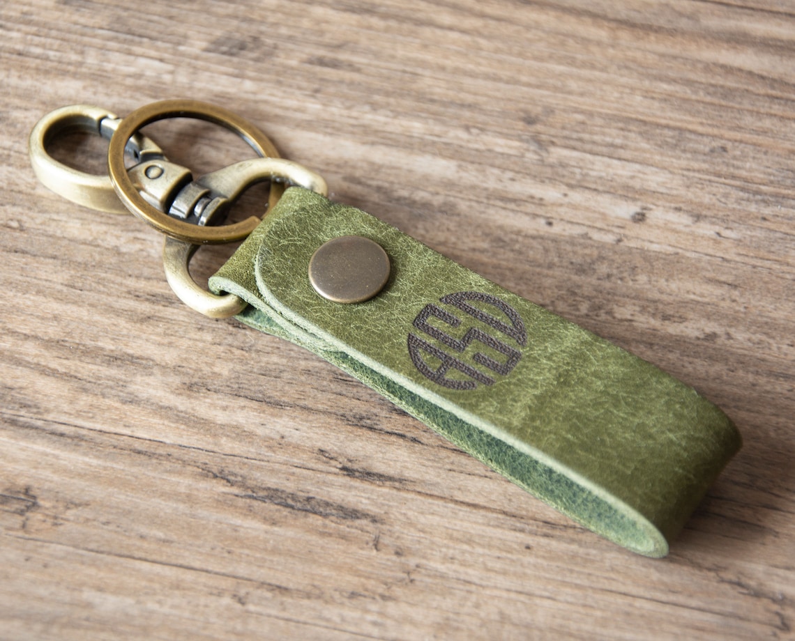 Engraved Leather Keychain Personalized Leather Keychain Belt Etsy