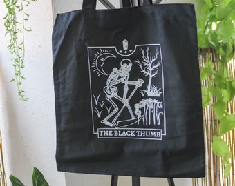 The Black Thumb Tote | Canvas Tote | Plant Lover Gift | Market Tote Bag | Plant Tote Bag | Plant Mom Gift | Tarot Tote