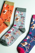 Ladies Owl Bamboo Socks - 1 pair