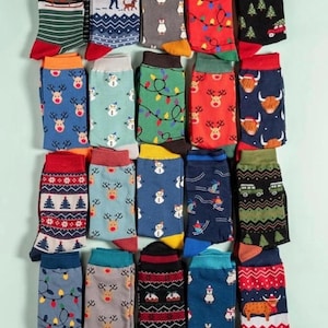 Meias de Natal de Bambu | Tamanhos 7 a 11 | Meias Festivas Masculinas