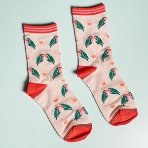 Birds + hearts Bamboo Socks | size 3-7