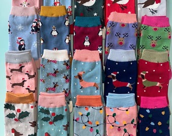 Meias de Bambu de Natal | Tamanho 4-7 | Meias Festivas