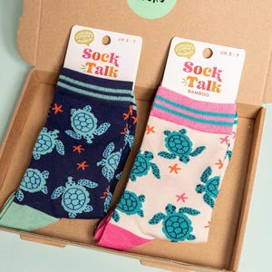 タートル バンブーソックス レターボックス ギフトセット | サイズ 4-7