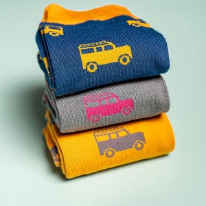 Land Rover Mens Bamboo Socks Navy | Yellow | Grey