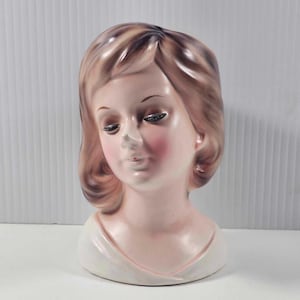 Vintage Lady Head Vase - 14.5cm Tall - Japan #5065