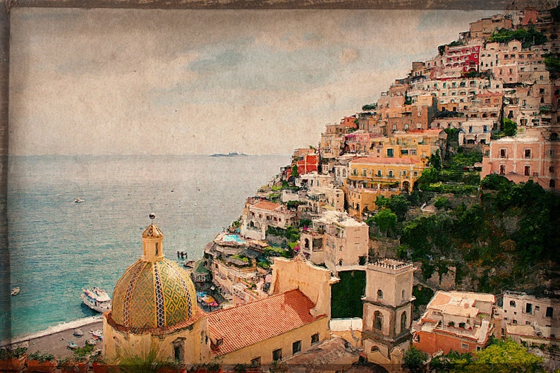 Positano Photograph Painting | Etsy