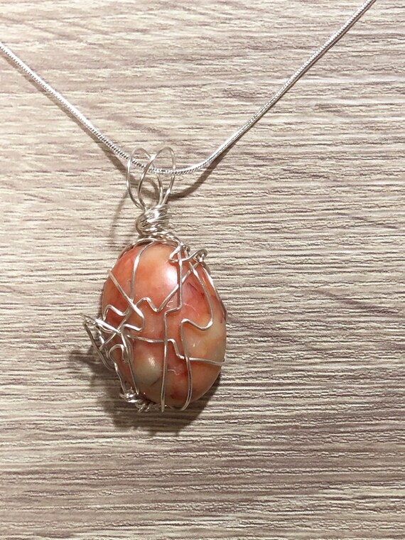 Sunstone Wire Wrapped Gemstone Pendant 