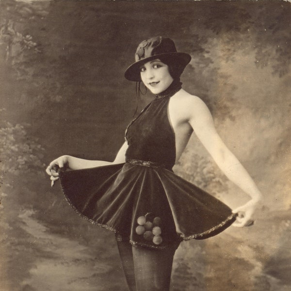 Jazz Dancer 1920s Woman Portrait Vintage Sepia Photograph Instant Digital Download for Scrapbook Ephemera or Altered Art