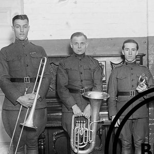Banda Militare di Ottoni Gruppo Musicale Vintage Esercito Anni '20 Download Digitale Istantaneo Album Fotografico Junk Journal Arte Stampabile