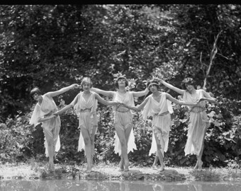 Dancing by the Lake 1920s Vintage Photo Instant Digital Download Altered Art Printable Scrapbook Ephemera Witch Pagan Theatre Group