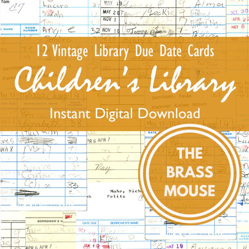 Used Children's Book Library Due Date Card PRINTABLE - Etsy France