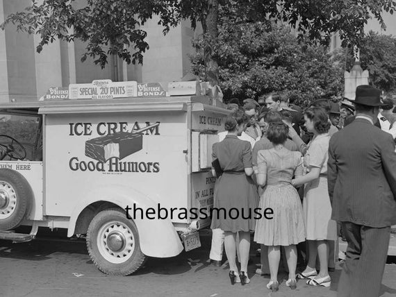1940s Ice Cream Truck Vintage Photo Instant Digital Download Etsy
