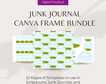 Junk Journal Canva Frame Templates BUNDLE Instant Digital Download